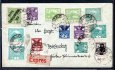 Dopis Hradčany společně vyplacený se známkami osvobozené republiky +  Pč 1919 + 163 B , dekorativní celistvost ! 