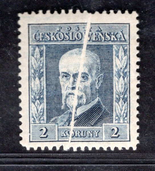 191, P 4, Typ I, TGM, složka, modrá 2 Kč, zkoušeno Gilbert