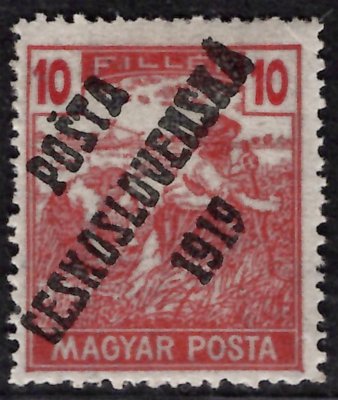 105a, typ II ,  ženci, MAGYAR, červená 10 f