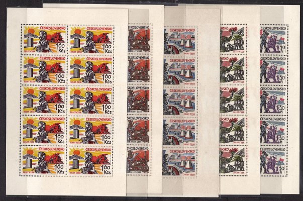 1439 - 1443, 30h - 1,60Kčs Osvobození 1965, TD B, A, A, A, A
