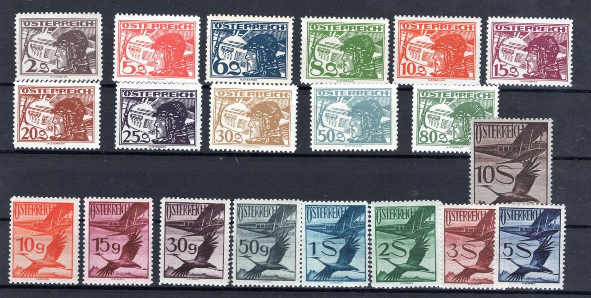 Rakousko - Mi.468 - 87, letecké, kompletní serie, kat. 450,- Eu