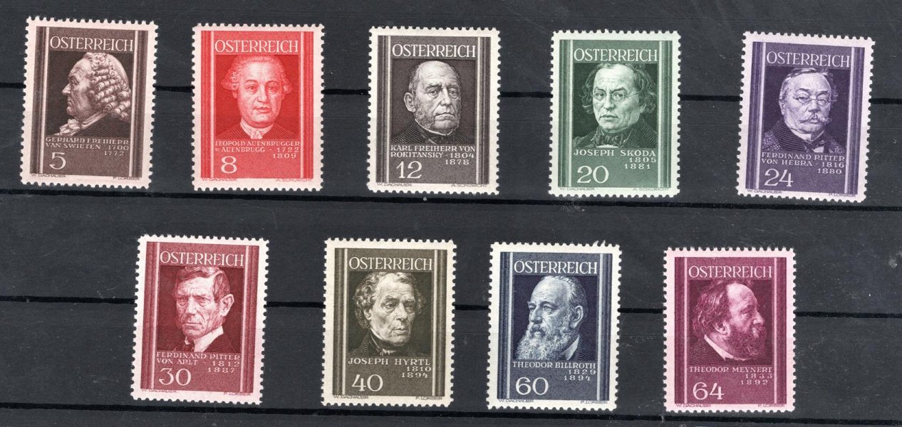 Rakousko - Mi. 649 - 57, Lékaři, hezká kompletní serie, kat. 65,- Eu