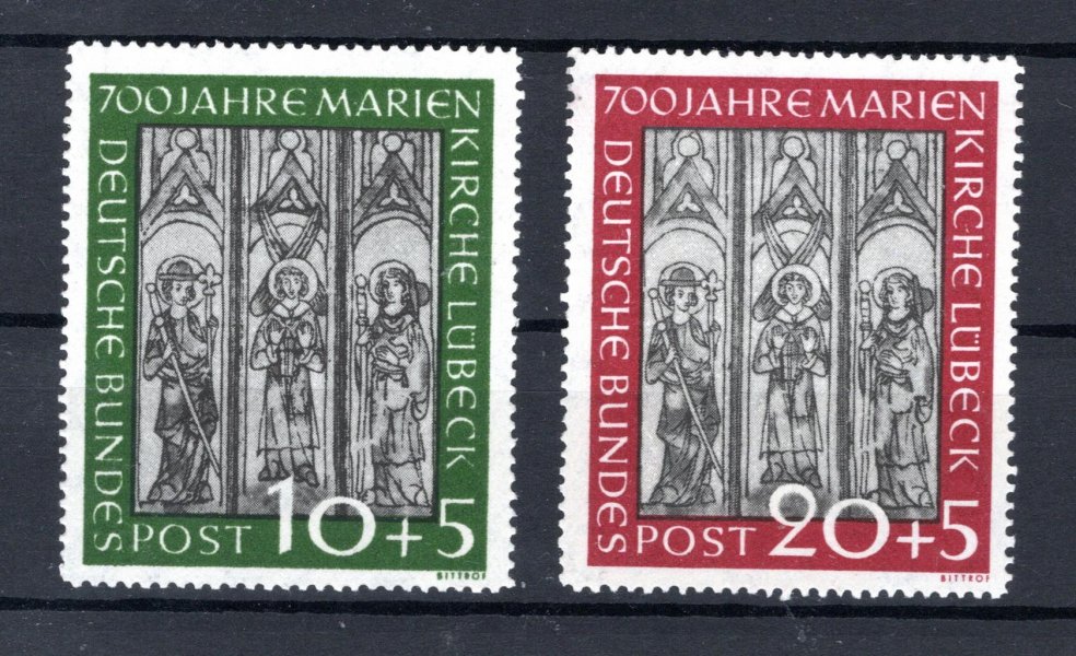 BRD - Mi. 139 - 40, Okna, kostel Lübeck, polurární serie, katalog 220,- Eu