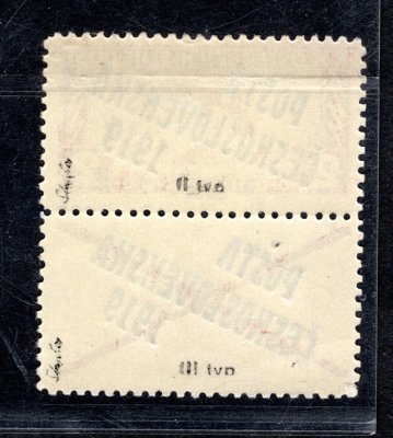 57 A K  obdelník s přetištěným kuponem 2 h hnědočervená, typ II+III, zk.Stu