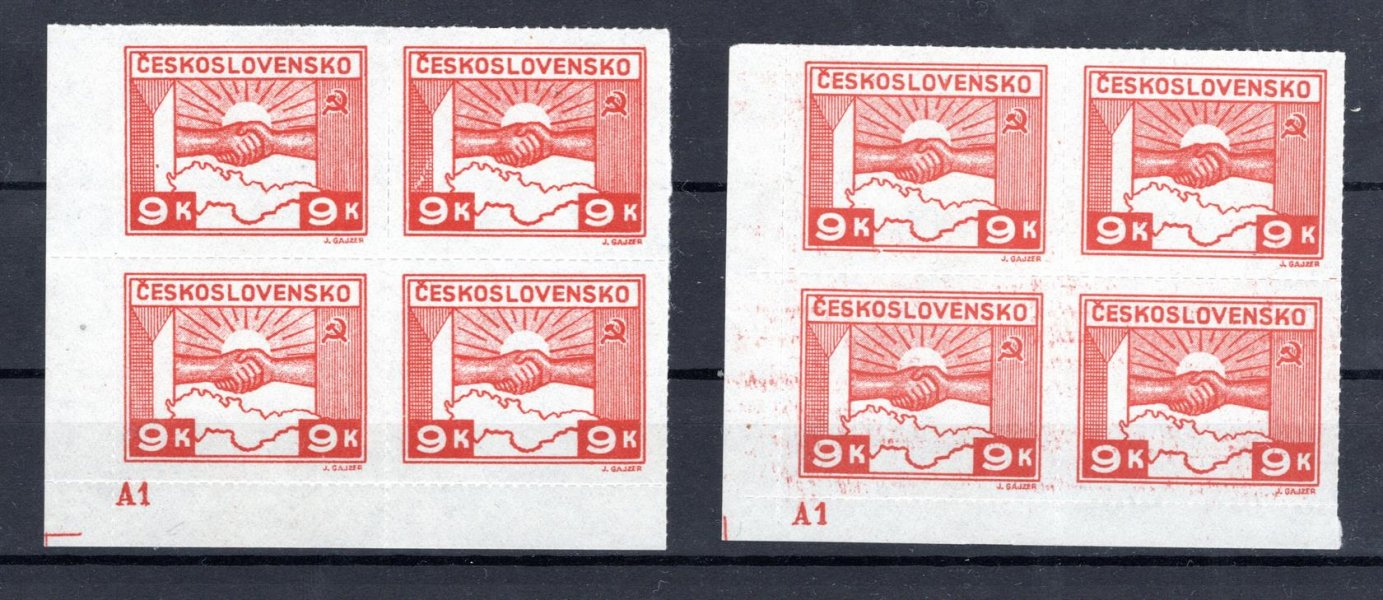 357  Košice, rohové 4 bloky s DZ A1 (1) + (2), hledané