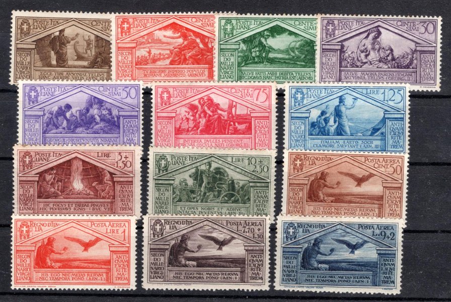 Italie - Mi. 345 - 57,  výročí Vergilius, kompl. řada, hledané,  kat. 450,- Eu