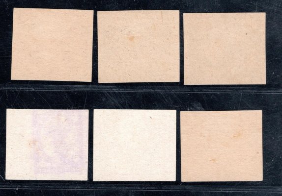 164 - 9 ZT, kompletní řada černotisků na na nahnědlém papíru