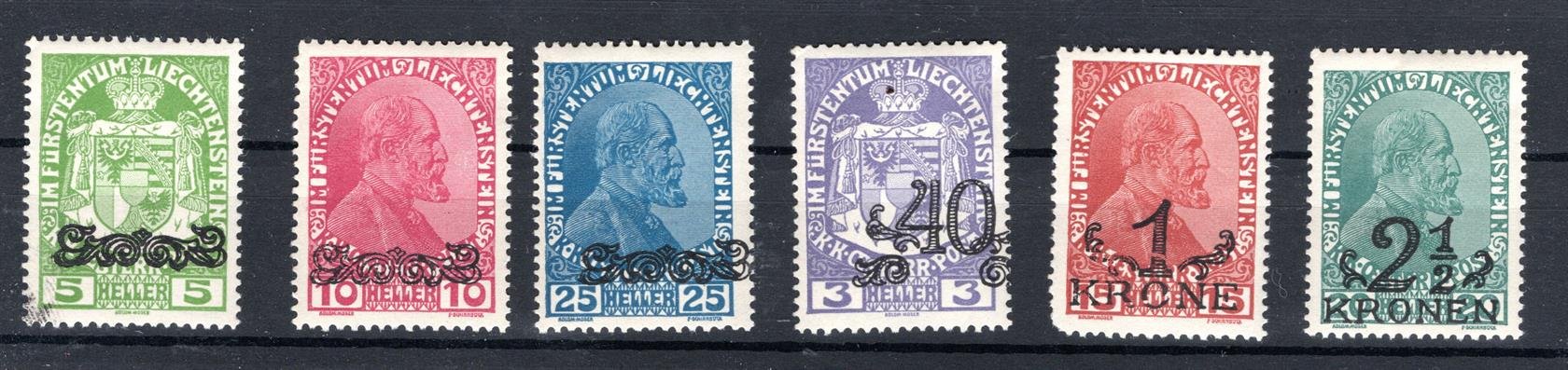 Lichtenstein - Mi. 11 - 16, kompletní serie 