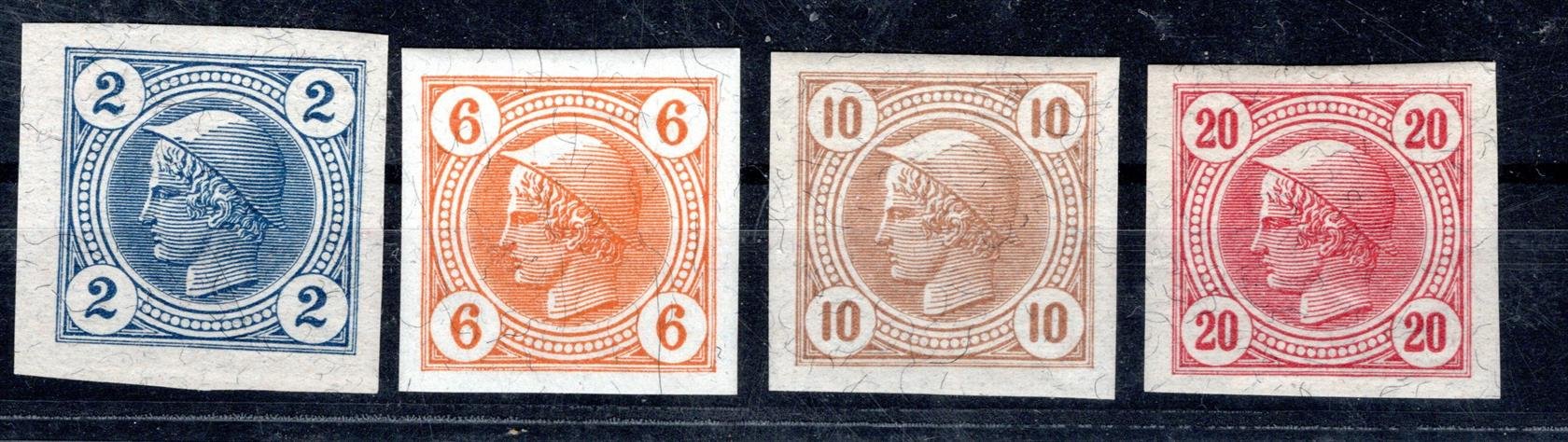 Rakousko - Mi. 97 - 100, Merkur, hlava doleva,bez pruhů. kat. 45,-