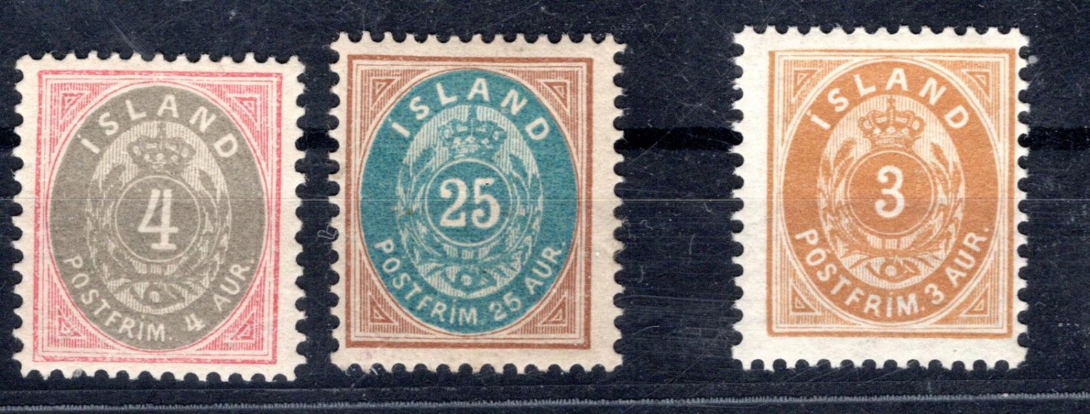 Island - Mi. 20 - 3, výplatní, číslice s korunkou