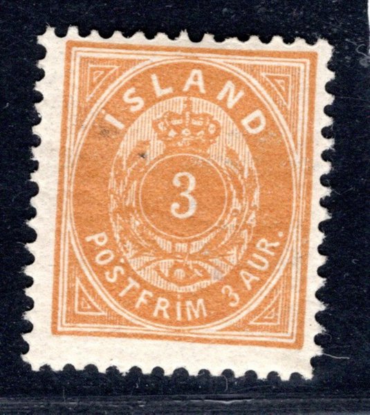 Island - Mi. 12 B, číslice a koruna, ŘZ 12 3/4, kat. 90,-