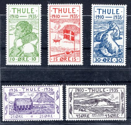 Dánsko, Thule - Mi. 1 - 5, kompletní hezká řada