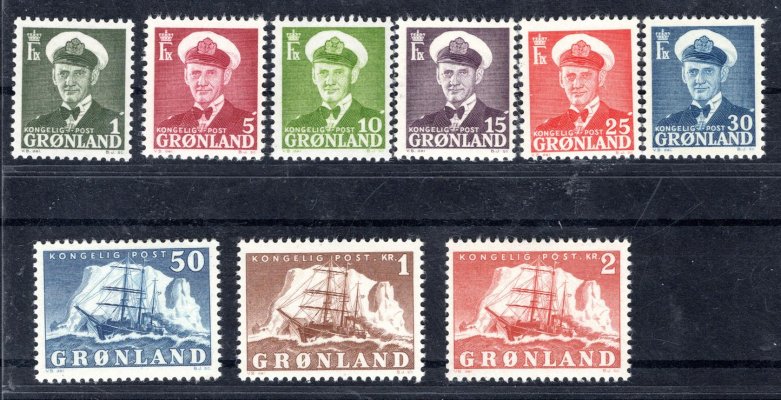 Dánsko,Grónsko - Mi. 28 - 36, Frederik IX, kompletní hezká řada