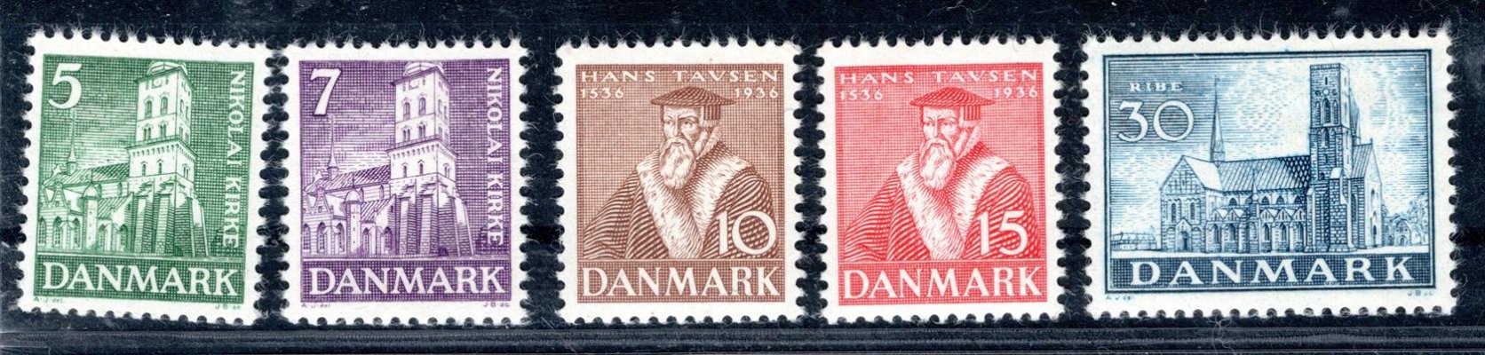 Dánsko - Mi. 228 - 32, 400 let od reformace