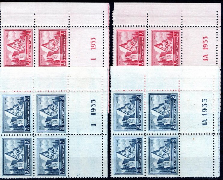 289 - 290 ; rohové 4 - bloky komplet Dč 1 + 1 A, drobné skvrnky 