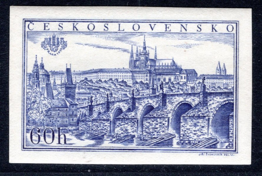 857 ; 60h modrré barvě na známkovém papíru s lepem, jinak hodnota 60 h - zcela ojedinělé a vzácné ! 