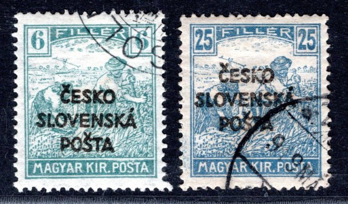 RV 141 + RV 143 , Šrobárův přetisk,  ražené Ženci 