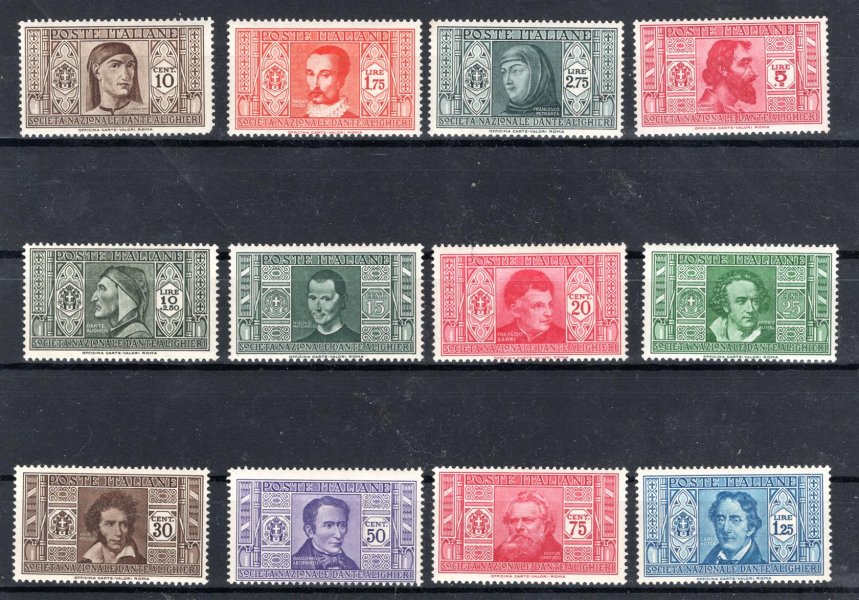 Italie - Mi. 373 - 84, básníci a spisovatelé, kompl. řada