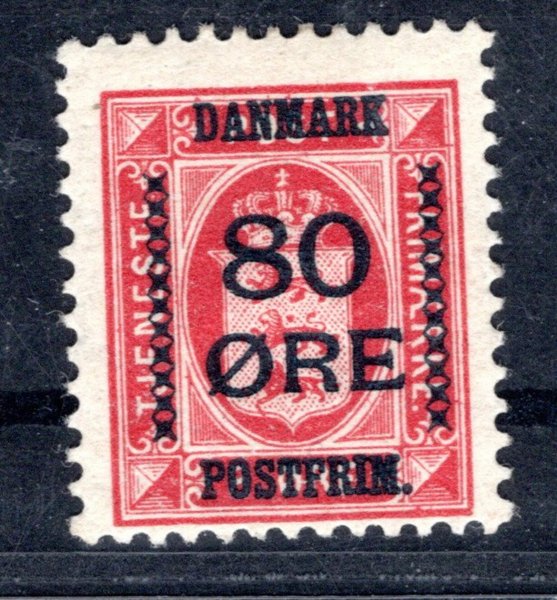 Dánsko - Mi. 82, výplatní služební s přetiskem nové hodnoty