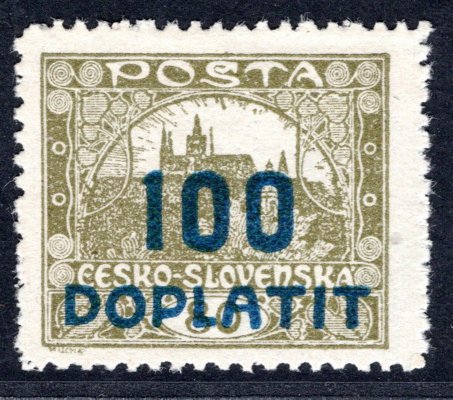 DL 24 D,  zoubkování 11 1 /2 -  doplatní 100/80 olivová, neúřední tzv. ministerská perforace - výr. ohyb 