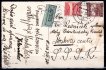 velikonoční pohlednice vyplacená známkou L 8 a č. 224, podací razítko Praha 6/IV/36 zaslaná do SSSR - Moskva. Rámečkové letecké razítko 8/IV/36, příchozí razítko, modrá letecká nálepka