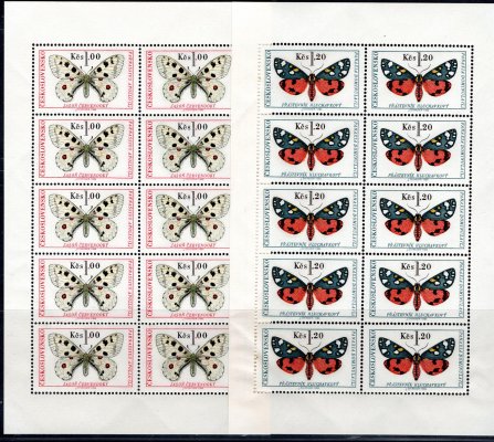 1526 - 31  PL (10), Motýli 1966, kompletní řada, hledaná serie