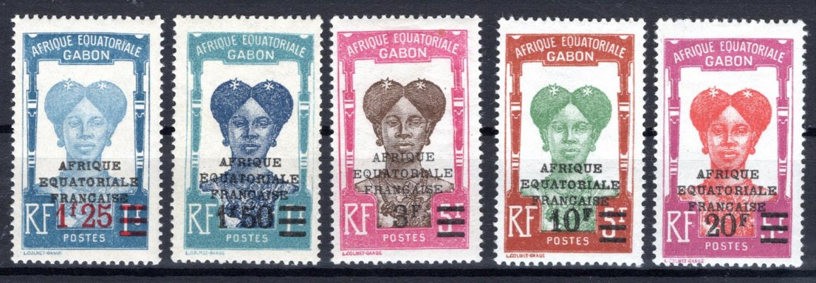 Afrique Equatoriale Francaise - Mi. 118 - 22, přetisková řada