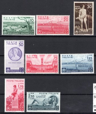 Italie - Mi. 547 - 54, výročí narození Horaz, bez leteckých známek, kat. 220,- Eu