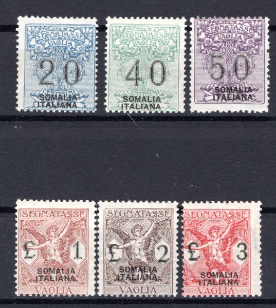 Italie/Somalia - Mi. 7 - 12 svěží, známky pošt. poukázek, kat pro * 100,-