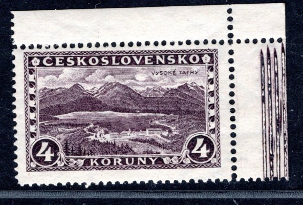 227 P8 ; 4 koruna, pravý horní rohový kus s bordurou 