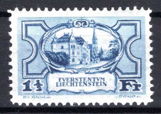 Liechtenstein - Mi. 71, výplatní, budova úřadu vlády, kat. 360,-