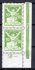 156 - 50h zelená -  rohová dvoupáska  s ochraným rámem a číslice 7 v ochraném rámu, rohová spodní známka luxusní - hledané 